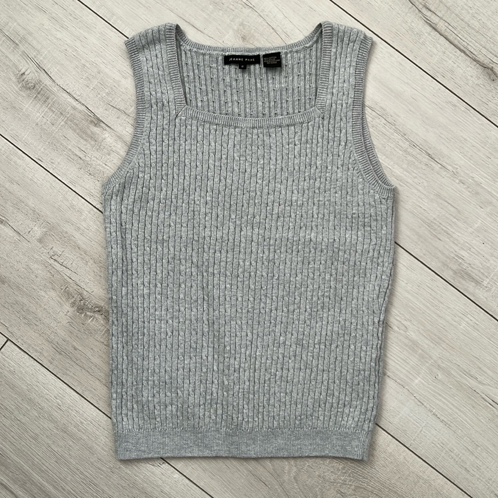 Jeanne Pierre cable knit sweater tank size small